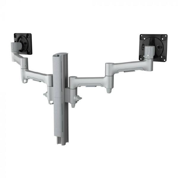 Atdec AWMS-2-4640 Dual Monitor Swing Arms on 400mm Post. Max Load: 12kg (flat), 10kg (curved), He...