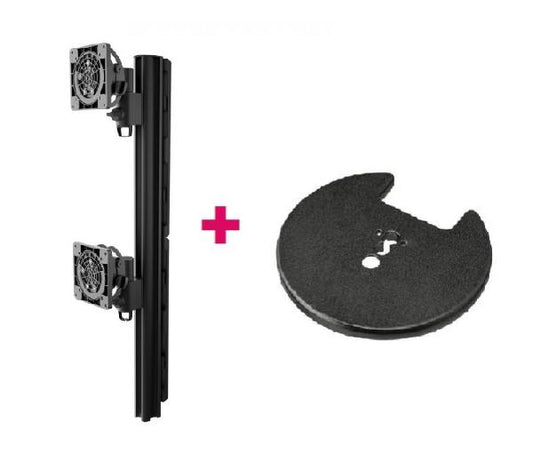 Atdec AWMS-2-LTHT75 Heavy Duty Dual Mount with 750mm Post. 18kg Flat Screens, 12kg Curved Screens...