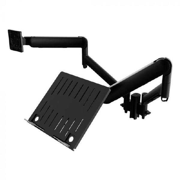 Atdec AWMS-2-ND13 Laptop-Monitor Combo Mount on 135mm Post. Max Load: 8kg, C-Clamp Desk Fixing, VESA up to 100x100. Black