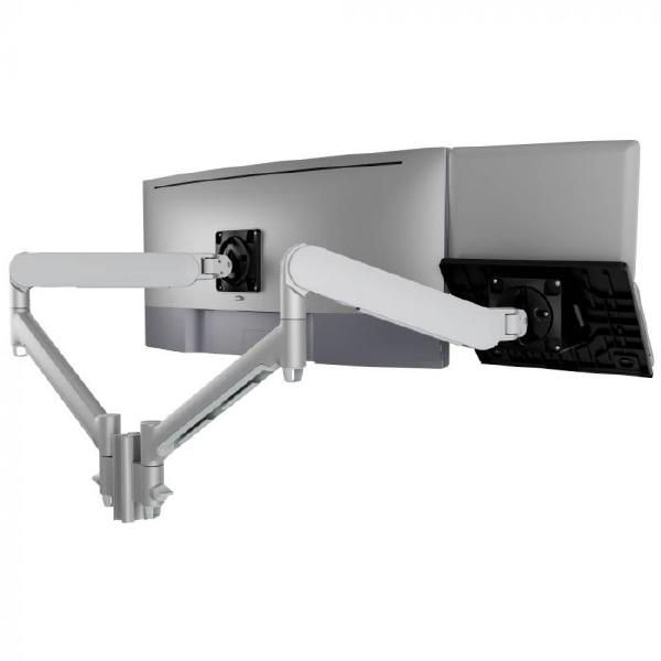 Atdec AWMS-2-ND13 Laptop-Monitor Combo Mount on 135mm Post. Max Load: 8kg, C-Clamp Desk Fixing, VESA up to 100x100. Silver