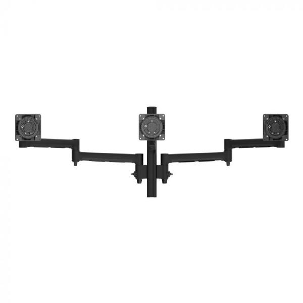 Atdec AWMS-3-13714 Triple Monitor Arms + 400mm Post / 12kg (26.5lb) Flat Screens, 10kg (22lb) Curved Screens + C Clamp Desk Fixing, Black