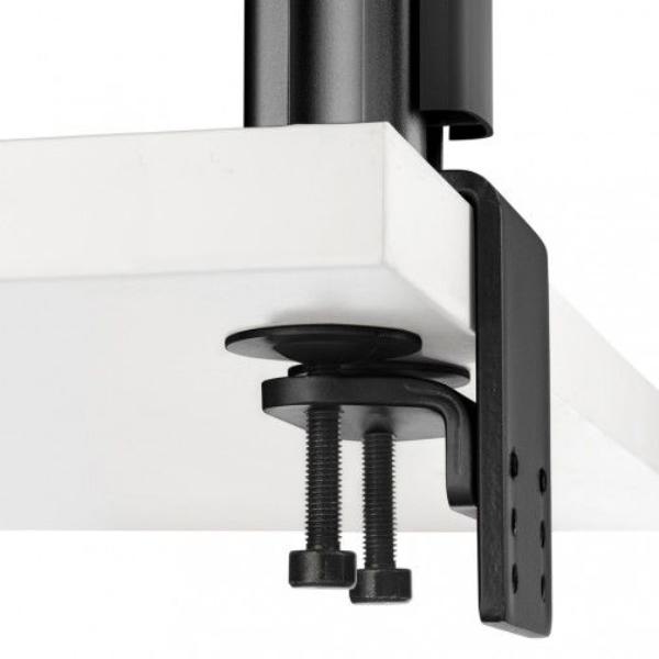 Atdec AWMS-3-13714 Triple Monitor Arms + 400mm Post / 12kg (26.5lb) Flat Screens, 10kg (22lb) Curved Screens + Heavy-Duty F Clamp Desk Fixing, Black