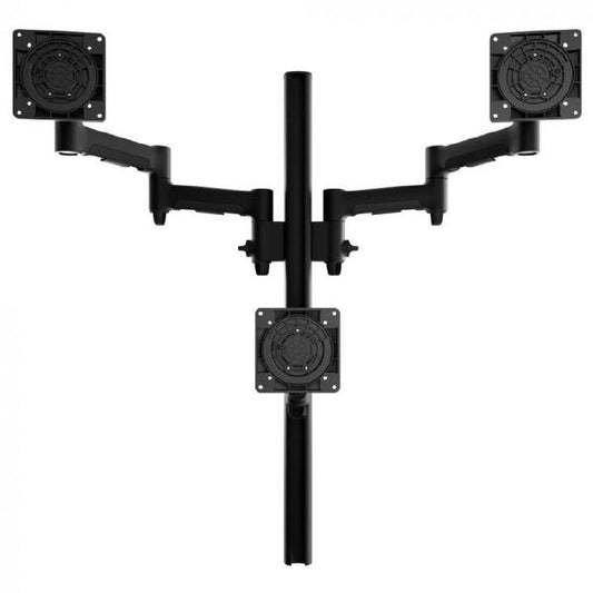 Atdec AWMS-3-TH467 Triple Monitor "Stack" Desk Mount and Grommet Clamp Desk Fixing, Black - Monit...