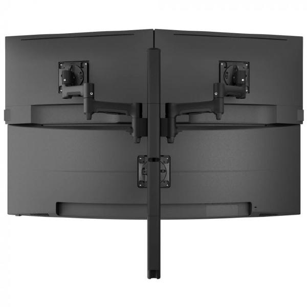 Atdec AWMS-3-TH467 Triple Monitor "Stack" Desk Mount and Heavy-Duty F Clamp Desk Fixing, Black... - Image 2