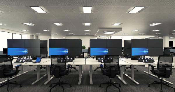 Atdec AWMS-3-TH467 Triple Monitor "Stack" Desk Mount and Heavy-Duty F Clamp Desk Fixing, Silver