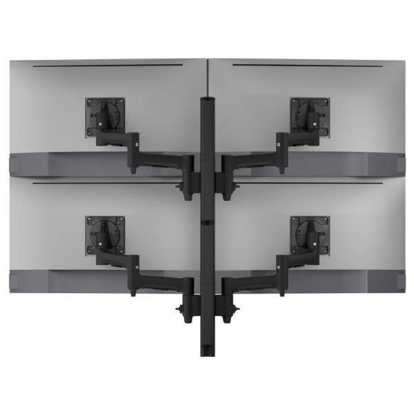 Atdec AWMS-4-4675 Quad 460mm Monitor Arms on 750mm Post. 12kg Flat Screens, 10kg Curved Screens,...