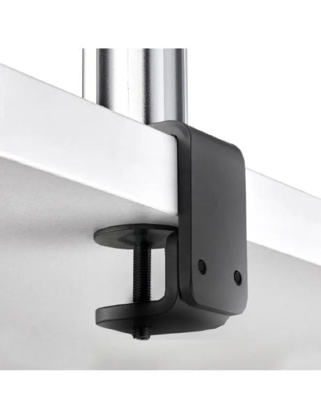 Atdec AWMS-4640 Single 460mm Monitor Arm + 400mm Post / 12kg (26.5lb) Flat Screen, 10kg (22lb) Curved Screen + F Clamp Desk Fixing, Black