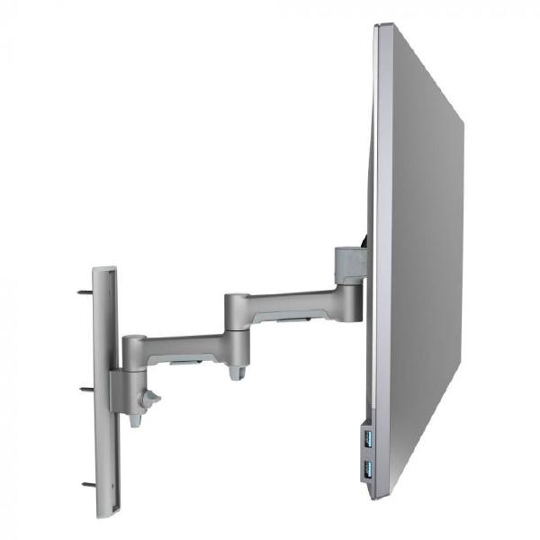 Atdec AWMS-46W35 Single Monitor Arm on Wall Channel. For Displays up 12kg Flat, 10kg Curved. Silver