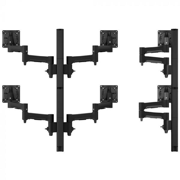 Atdec AWMS-6-46275 Hex Mount With Two Posts, Grommet Clamp, Black - Monitors - Mounts - Image 3