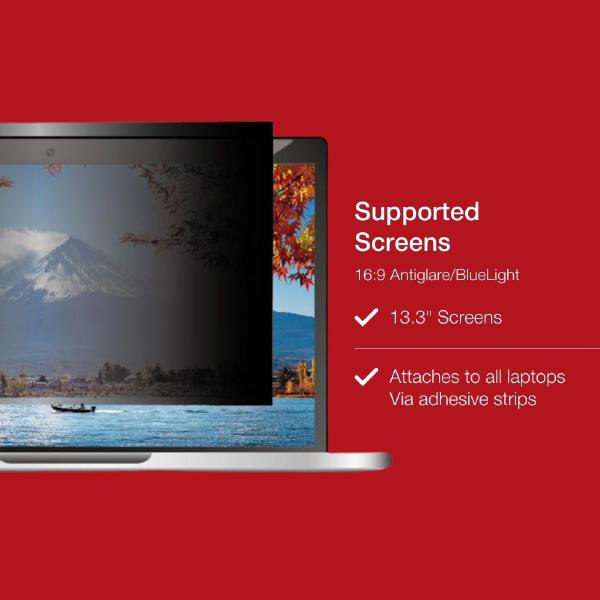 Shintaro Privacy Screen Filter 13.3" for Laptop with Adhesive Strips, 16:9, Anti-glare & Blue Light Filter