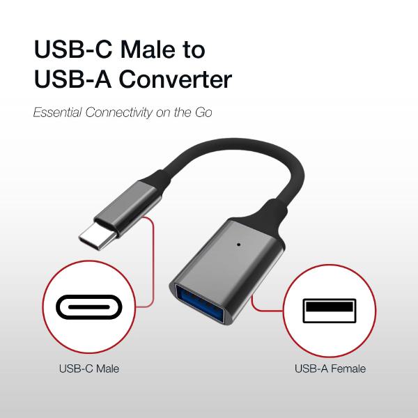 Shintaro USB-C to USB-A OTG Adapter - 15cm USB 3.0 Aluminum Connector for External Drives, Flash... - Image 3
