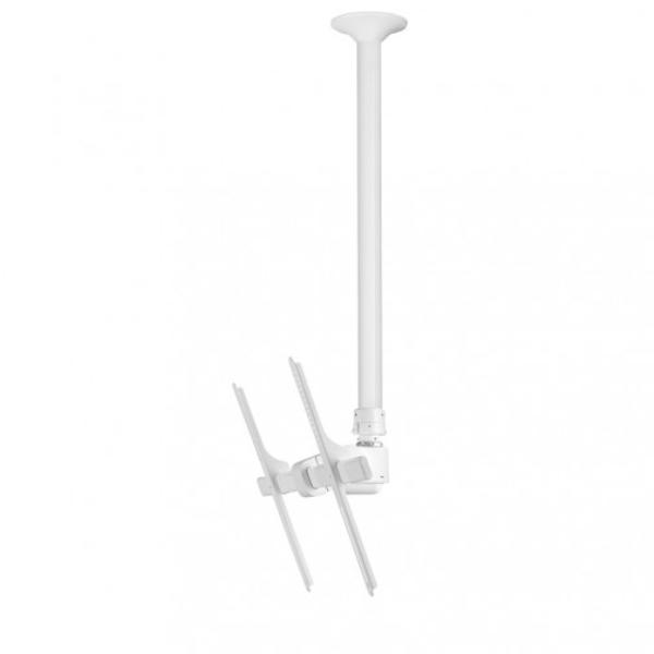 Atdec Telehook 3070 Large Display Ceiling Mount Tilt with Height Adjustable Pole (Long). Max load 65kg. Universal VESA. White.
