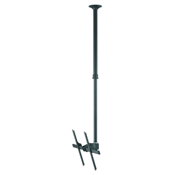 Atdec Telehook 3070 Large Display Ceiling Mount Tilt with Height Adjustable Pole (Long). Max load 65kg. Universal VESA. Black.