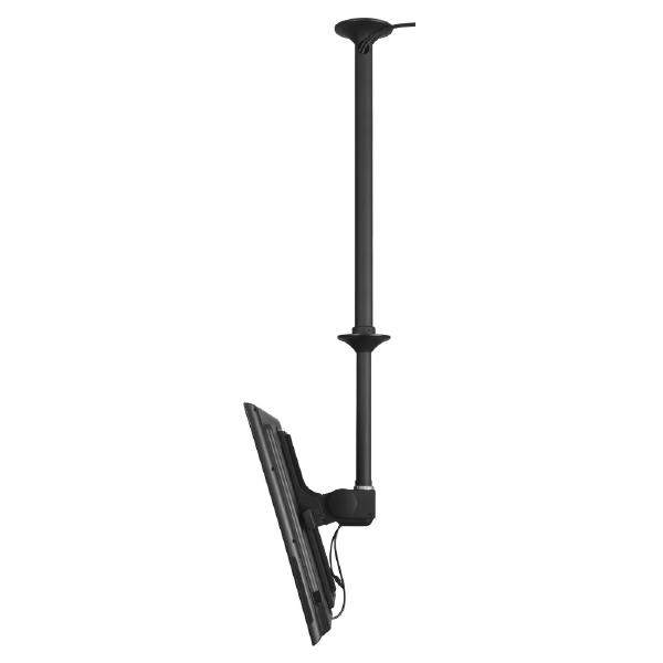 Atdec Telehook 3070 Large Display Ceiling Mount Tilt with Height Adjustable Pole (Long). Max load 65kg. Universal VESA. Black.