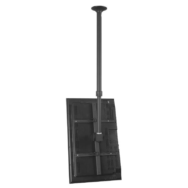 Atdec Telehook 3070 Large Display Ceiling Mount Tilt with Height Adjustable Pole (Long). Max load 65kg. Universal VESA. Black.