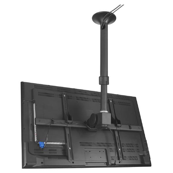 Atdec Telehook 3070 Large Display Ceiling Mount Tilt with Height Adjustable Pole (Long). Max load 65kg. Universal VESA. Black.