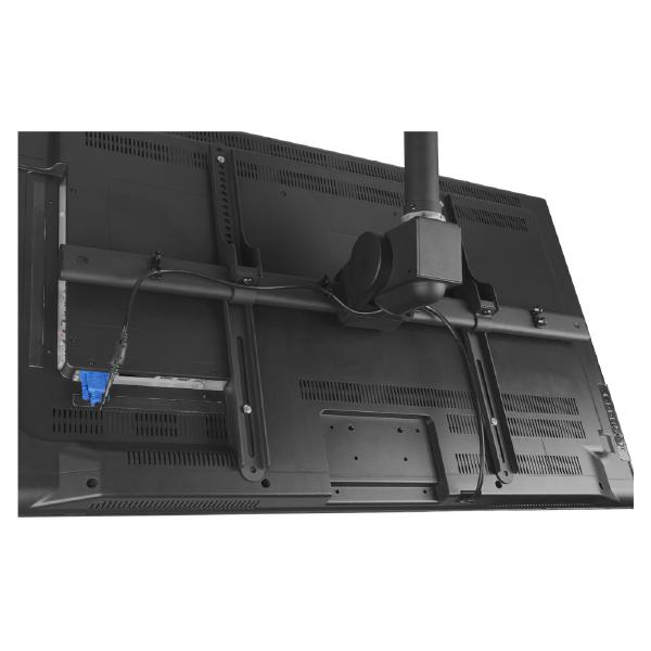 Atdec Telehook 3070 Large Display Ceiling Mount Tilt with Height Adjustable Pole (Long). Max load 65kg. Universal VESA. Black.