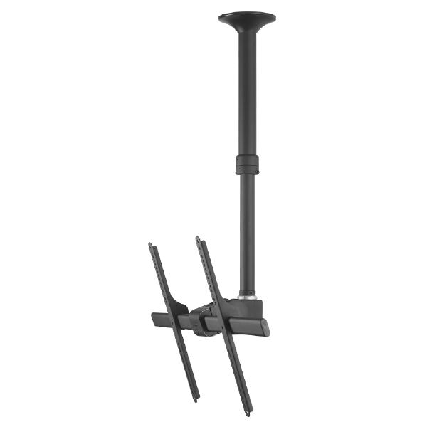 Atdec Telehook 3070 Large Display Ceiling Mount Tilt with Height Adjustable Pole (Short). Max load 65kg. Universal VESA. Black.