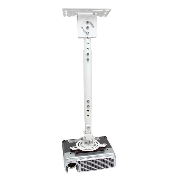 Atdec Telescopic Universal Ceiling Projector Mount with Height Adjustable Pole. Max Load 15kg, 360 Rotation, Quick Release. 10 Year Warranty. White