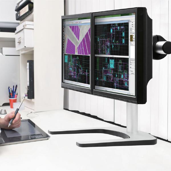 Atdec Visidec Focus Display Accessory Arm Dual Displays, Horizontal Mount 24" - 32" Polished Silver