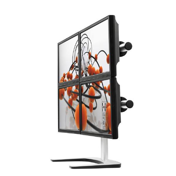 Atdec Visidec Focus Display Accessory Arm Quad/Triple Displays, Freestanding Mount 24" - 32" Polished Silver