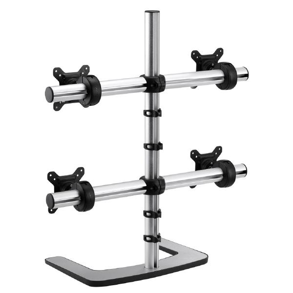 Atdec Visidec Focus Display Accessory Arm Quad/Triple Displays, Freestanding Mount 24" - 32" Polished Silver