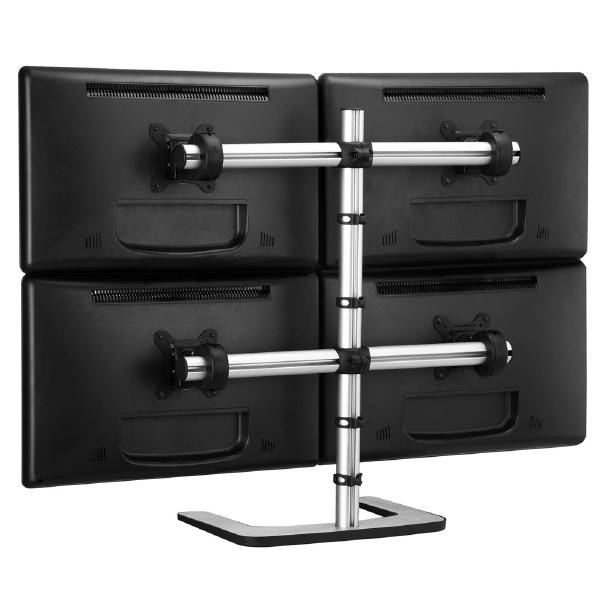Atdec Visidec Focus Display Accessory Arm Quad/Triple Displays, Freestanding Mount 24" - 32" Polished Silver