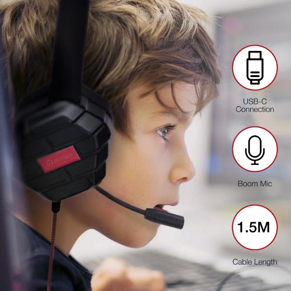 Shintaro Rugged Kids Headsets with Mic, Enhanced USB-C One Piece Mo, Twistable Headband, Adjustab... - Image 2