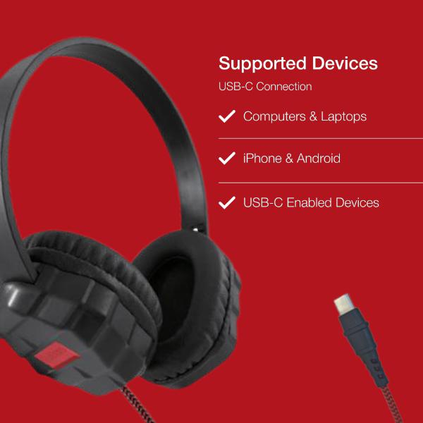 Shintaro Rugged Kids Headset with Enhanced USB-C Reinforcement, 40mm Drivers, Twistable Headband,... - Image 2