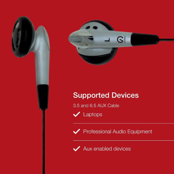 Shintaro Stereo Earphone Kit w/ 3.5mm to 6.5mm Adapter, 1.2m Cable, and Earphone Sponges | Compatible with Audio Devices, Laptops, Phones, & Tablets
