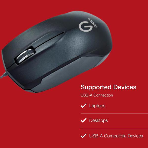 Shintaro 3 Button Optical Mouse with USB 2.0 & PS/2 Adapter - Ergonomic Design for Precision on A... - Image 4
