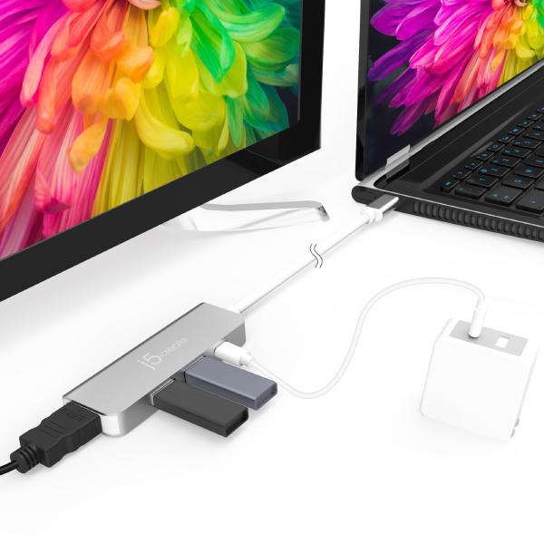 J5create JCD371 USB-C to HDMI & USB 3.1 2-Port with Power Delivery (USB-C to HDMI, 2x USB-A 3.1,... - Image 4