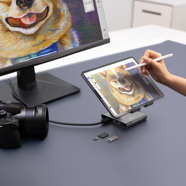 J5create JTS224 Multi-Angle Stand Docking Station for iPad, Samsung Tablet, Surface Pro 8 (USB-C... - Image 9