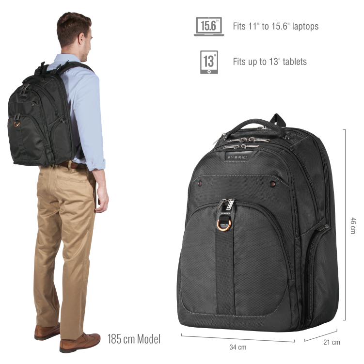 Everki Atlas Travel Friendly Laptop Backpack 11-Inch to 15.6-Inch Adaptable Compartment
