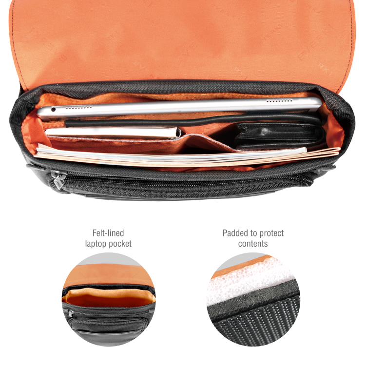 Everki Venue XL Premium RFID Mini Messenger fits iPad Pro 12-Inch, Surface Pro, MacBook 12