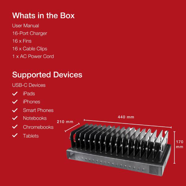 Shintaro 16-Port USB-C PD3.0 1000W GaN Charging Dock for Smartphone, Tablet, & Notebook Devices... - Image 8