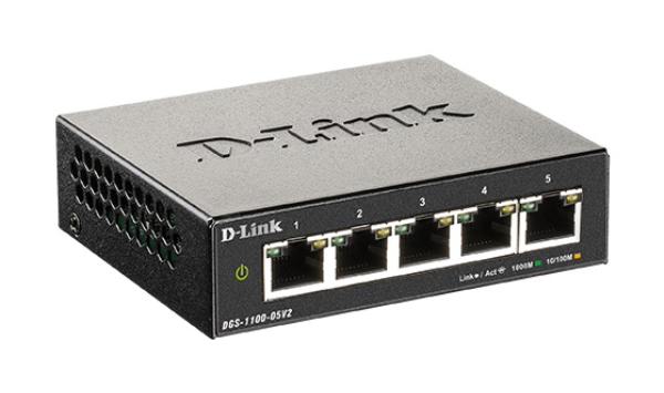 D-Link 5-Port Smart Managed Desktop Switch with 5 RJ45 Ports