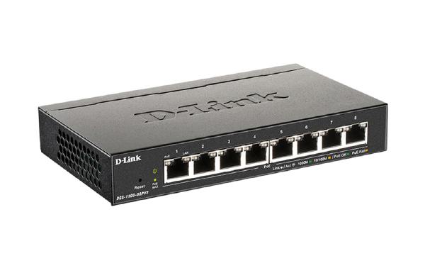 D-Link 8-Port Gigabit Smart Managed PoE Switch with 8 PoE Ports