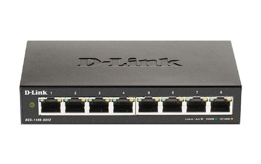 D-Link 8-Port Gigabit Smart Managed Switch with 8 RJ45 Ports - Network - Switches
