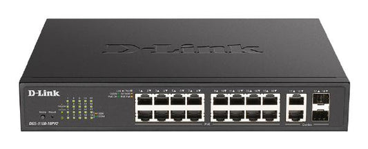 D-Link 18-Port Gigabit Smart Managed PoE Switch with 16 PoE and 2 Combo GE/SFP - Network - Switches