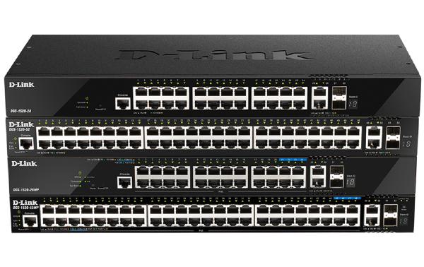 D-Link DGS-1520, 28-Port Stackable Smart Managed Switch with 20 Base-T PoE, 4 (2.5G) Base-T PoE, 2 (10G) Base-T and 2 (10G) SFP+ Ports