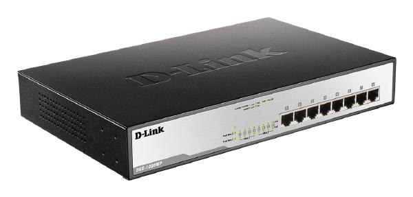 D-Link 8-Port Gigabit Unmanaged Desktop PoE Switch with 8 PoE RJ45 Ports
