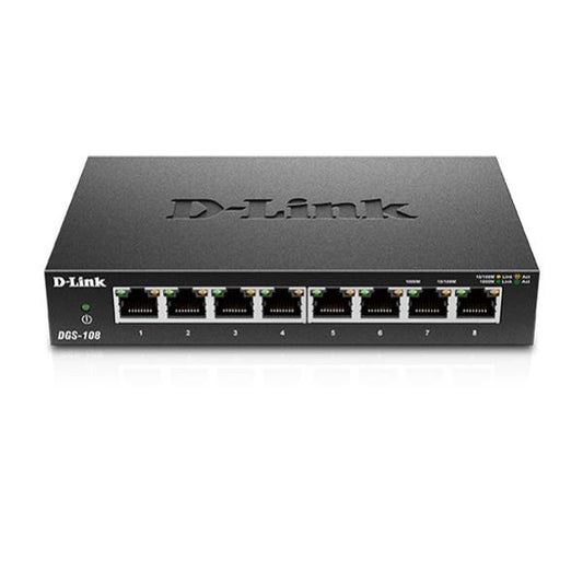 D-Link 8-Port Gigabit Unmanaged Desktop Switch with 8 RJ45 Ports - Network - Switches