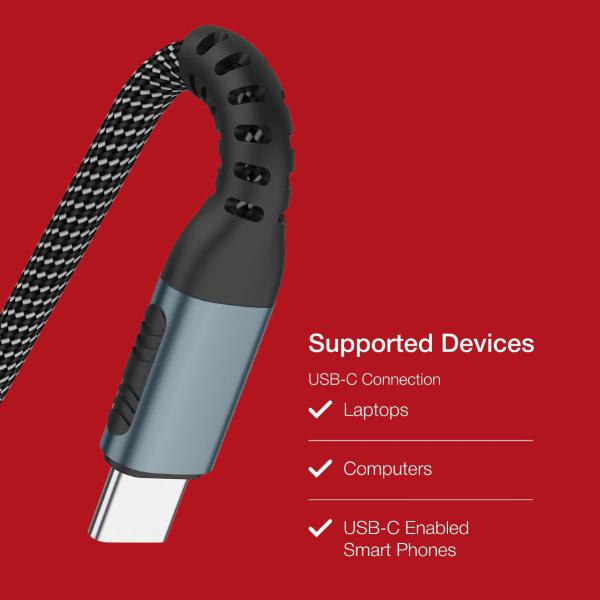 Shintaro USB-C Charge Cable 1m, Aluminium head, braid, support Max 20V5A, 100W charging, Emark IC... - Image 6