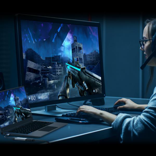 J5create JCA157 USB-C to HDMI 2.1 8K Adapter - Windows / macOS / Chrome OS Compatible - RGB light... - Image 4