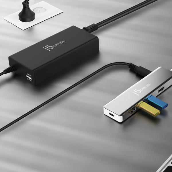 J5Create JUP2290 100W PD USB-C Super Charger (Notebook power supply) - USB-C Notebook power supply or charge Smartphones, Tablets, Laptop charger