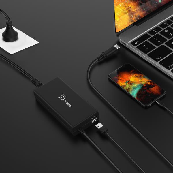 J5Create JUP2290 100W PD USB-C Super Charger (Notebook power supply) - USB-C Notebook power supply or charge Smartphones, Tablets, Laptop charger