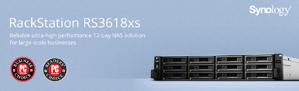Synology RackStation RS3618xs 12-Bay 3.5" Diskless 4xGbE NAS (2U Rack), Intel Xeon D-1521 quad-core, 8GB RAM,2 x USB3.0, Scalable-