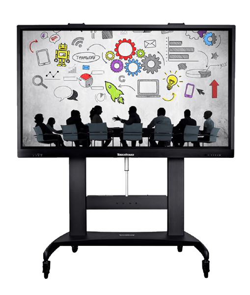 TouchBoard Mobile Height Adjustable Motorised Linear Actuator Lift System. VESA to 1200 x 600mm. Supports panels up to 136kg. Black.