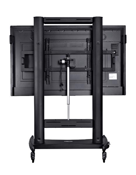 TouchBoard Mobile Height Adjustable Motorised Linear Actuator Lift System. VESA to 1200 x 600mm. Supports panels up to 136kg. Black.